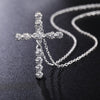 925 Stamped Silver Blue crystal cross Pendant Necklace For Women Christmas gifts Wedding party fine noble Jewelry