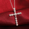 925 Stamped Silver Blue crystal cross Pendant Necklace For Women Christmas gifts Wedding party fine noble Jewelry