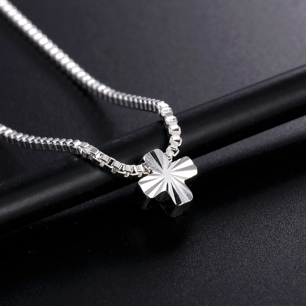 925 Stamped Silver fine classic cross Pendant Necklace For Women men party wedding brands Jewelry Christmas Gifts