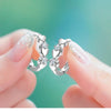925 Stamped silver Pretty heart crystal earrings for women  designer jewelry party wedding holiday gifts