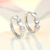 925 Stamped silver Pretty heart crystal earrings for women  designer jewelry party wedding holiday gifts