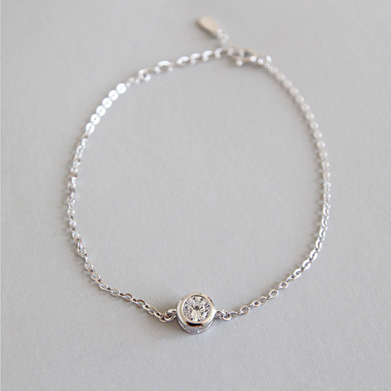 Hot 925 Sterling Silver Chain Bracelet for Women Shiny AAAA Cubic Zircon Crystal Charm Bracelets Wedding Jewelry