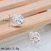 925 Sterling Silver Pretty rose Flower stud Earrings for Women classic party wedding Jewelry Holiday gifts