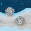925 Sterling Silver Pretty rose Flower stud Earrings for Women classic party wedding Jewelry Holiday gifts