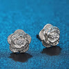 925 Sterling Silver Pretty rose Flower stud Earrings for Women classic party wedding Jewelry Holiday gifts
