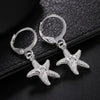 925 Sterling Silver Pretty starfish earrings for women fine Ear clip  party Jewelry Christmas Gifts