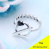 Hot 925 Sterling Silver Retro Black Agate Ring Women Thai Silver Fine Jewelry Gift Finger Ring CH055466