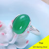Hot 925 Sterling Silver Retro Green Chalcedony Open Ring Men Thai Silver Fine Jewelry Gift Finger Ring CH043538