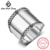 Hot 925 Sterling Silver Rings for Women 20mm Wide Wedding Bands with Wave Lace Rings High Quality Present