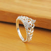 925 Sterling silver  crystal Crown Rings women size 7 8 party Gifts diamond ring wedding designer jewelry