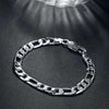 925 sterling Silver plated 18K gold 8MM geometry Chain Bracelets for man Women Party wedding Gifts fine Jewelry