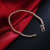 925 sterling Silver plated 18K rose gold color 4MM beads Chain Bracelets for Women Party wedding Gifts fine Jewelry