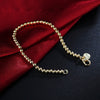 925 sterling Silver plated 18K rose gold color 4MM beads Chain Bracelets for Women Party wedding Gifts fine Jewelry