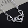 925 sterling Silver romantic crystal LOVE heart Bracelet for Women charm Wedding Party Gift  designer Jewelry