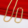 925 sterling silver plated 18K gold original fine 6MM snake bone Necklaces bracelets Jewelry sets for Men Women gift