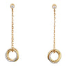 Hot Brand Pure 925 Sterling Silver Jewelry For Women Rose Gold Earrings Long Chain Earrings 3 Color Circle Summer Party Earrings