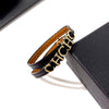 Brand Short Style Yellow Green Brown Orange Color PU Leather Stainless Steel Letter Chokers Necklace For Women