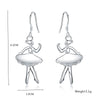 Charms 925 Sterling Silver dancing girl Earrings for Women noble wedding party Jewelry Christmas Gifts