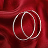 Classic 5cm-6cm Big Circle 925 Sterling Silver hoop earrings for women wedding birthday gift fine Jewelry