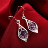 Classic 925 Sterling Silver Amethyst shell earrings for woman party wedding noble crystal Jewelry Christmas Gifts