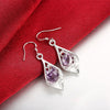 Classic 925 Sterling Silver Amethyst shell earrings for woman party wedding noble crystal Jewelry Christmas Gifts