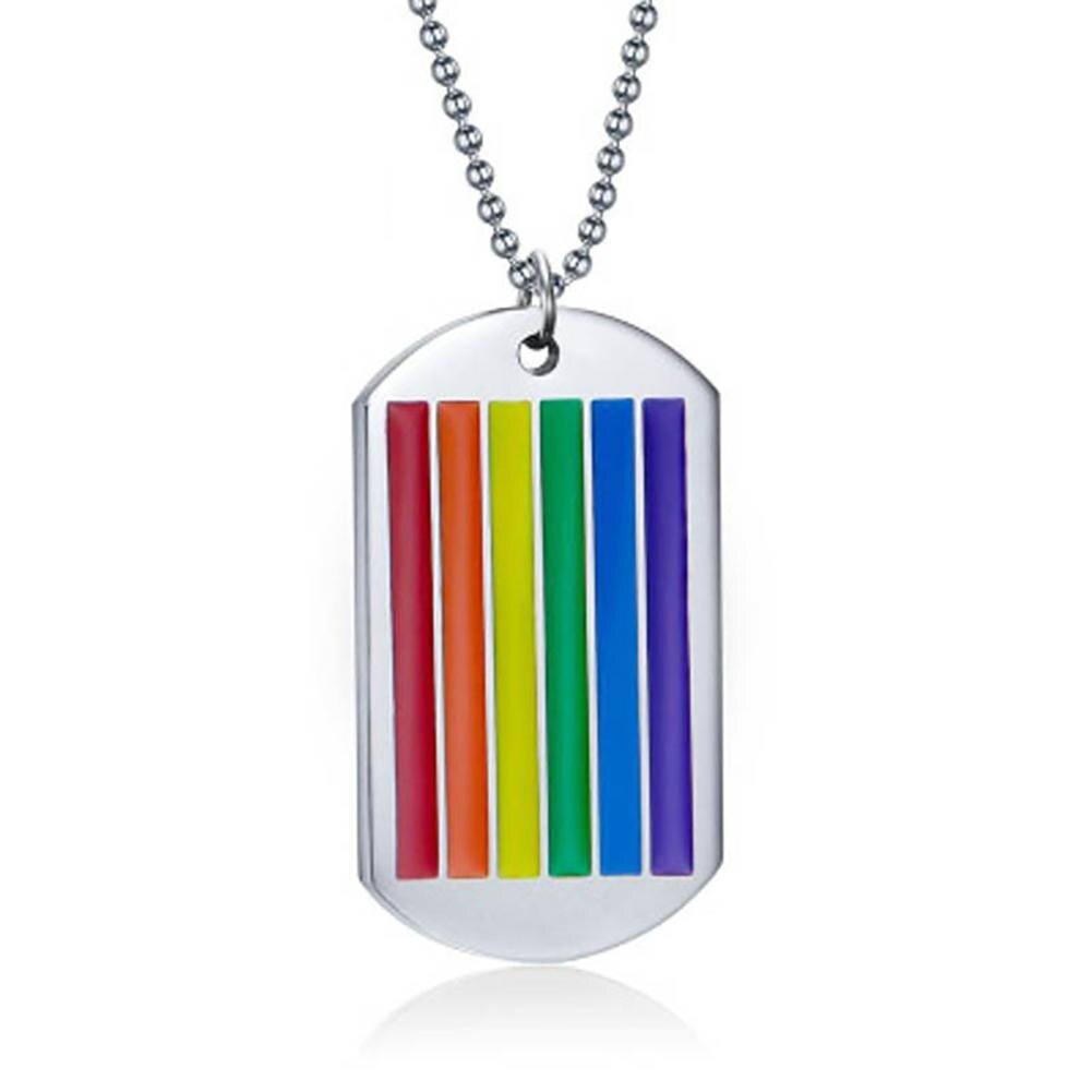 Classic Rainbow Pendant Chain Necklace Gay Lesbian Stylish Promise Jewelry