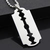 Cool Men's Stainless Steel Razor Pendant Silver Color Ball Blade Chain Necklace Men Jewelry Steel Male Shaver Shape Necklace