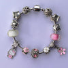 Hot Cute Cat Kitty Charms Fit Original Bracelet Bangle Pink Murano Glass Beads Bracelets for Women Lady Girls DIY Jewelry Gift