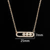 Delicate CZ Bar Statement Necklace Women Jewelry Stainless Steel Chains Crystal Half Cylinder Colar Gargantilha Bijoux