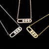 Delicate CZ Bar Statement Necklace Women Jewelry Stainless Steel Chains Crystal Half Cylinder Colar Gargantilha Bijoux