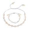 European Style Natural White SeaShell Bracelet Necklace Hand-woven Women Jewelry Creative Conch Shells Accessories
