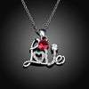 Hot European and American Fashion Couple Pendant LOVE Zircon Box Chain Necklace for Women Fine Jewelry Flowers and Plants Style