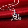 Hot European and American Fashion Couple Pendant LOVE Zircon Box Chain Necklace for Women Fine Jewelry Flowers and Plants Style