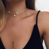 Hot Fashion Jewelry Women's Simple Sliver Gold color Chain Necklace lariat Charm Bar Necklaces & Pendants For women gift A02