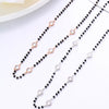 Long Crystal Charm Beaded Necklace Boho Simple Golden Silvery Sweater Chain Necklaces  Kolye Collier Women Jewelry