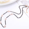 Long Crystal Charm Beaded Necklace Boho Simple Golden Silvery Sweater Chain Necklaces  Kolye Collier Women Jewelry