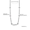 Long Crystal Charm Beaded Necklace Boho Simple Golden Silvery Sweater Chain Necklaces  Kolye Collier Women Jewelry