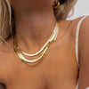 Unisex Snake Chain Women Necklace Choker Stainless Steel Herringbone Gold Color Chain Necklace For Women Jewelry
