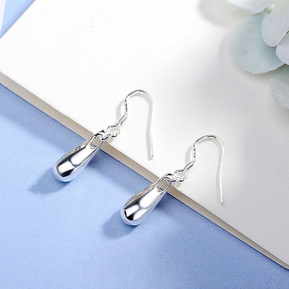 925 Sterling Silver charms Water drop earrings for women classic party wedding Jewelry Holiday gifts
