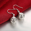 Fine 925 Sterling Silver charms Ball Earrings for Women temperament party wedding Christmas Gifts Jewelry