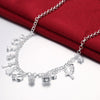 Fine charms noble crystal key moon heart star cross 925 Stamped Silver necklace gifts fine party wedding Jewelry