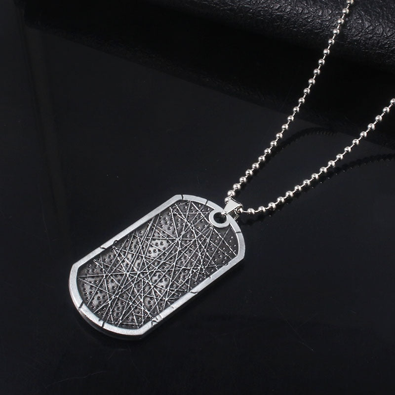 Game Metro Exodus 2033 Necklace Retro Dog Tag Skull Pendants Necklace Choker Women Men Gifts Jewelry