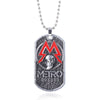 Game Metro Exodus 2033 Necklace Retro Dog Tag Skull Pendants Necklace Choker Women Men Gifts Jewelry