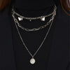Gothic Multi-Layer Thick Chunky Chain Butterfly Necklace Women Silver Color Rhinestone Pendant Necklaces Aesthetic Jewelry