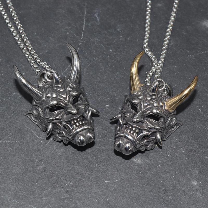 Gothic Punk Wind Ghost Skull Mask Pendant Necklace Men's Hip Hop Rock Jewelry Gift