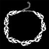 Harajuku Flame Choker Necklace Punk Hip Hop Jewelry Accessories Rock Chain Necklaces Gifts For Women Men