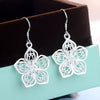 Retro Pretty Flowers 925 Sterling Silver Earrings for women  party wedding Jewelry fine gifts