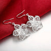 Retro Pretty Flowers 925 Sterling Silver Earrings for women  party wedding Jewelry fine gifts