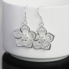 Retro Pretty Flowers 925 Sterling Silver Earrings for women  party wedding Jewelry fine gifts