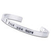 Hot High Quality stylish silver gold colors Love Heart Women Men Bangle Fashion I Love You More Letter Bangle fine jewelry gift